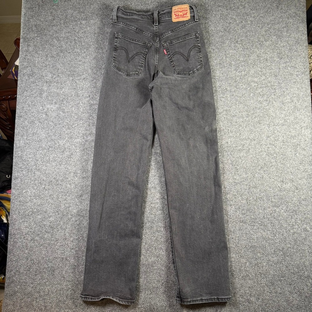 Levi's Ribcage Straight Jeans Womens 27 x 32 Gray High Rise Button Fly 79078